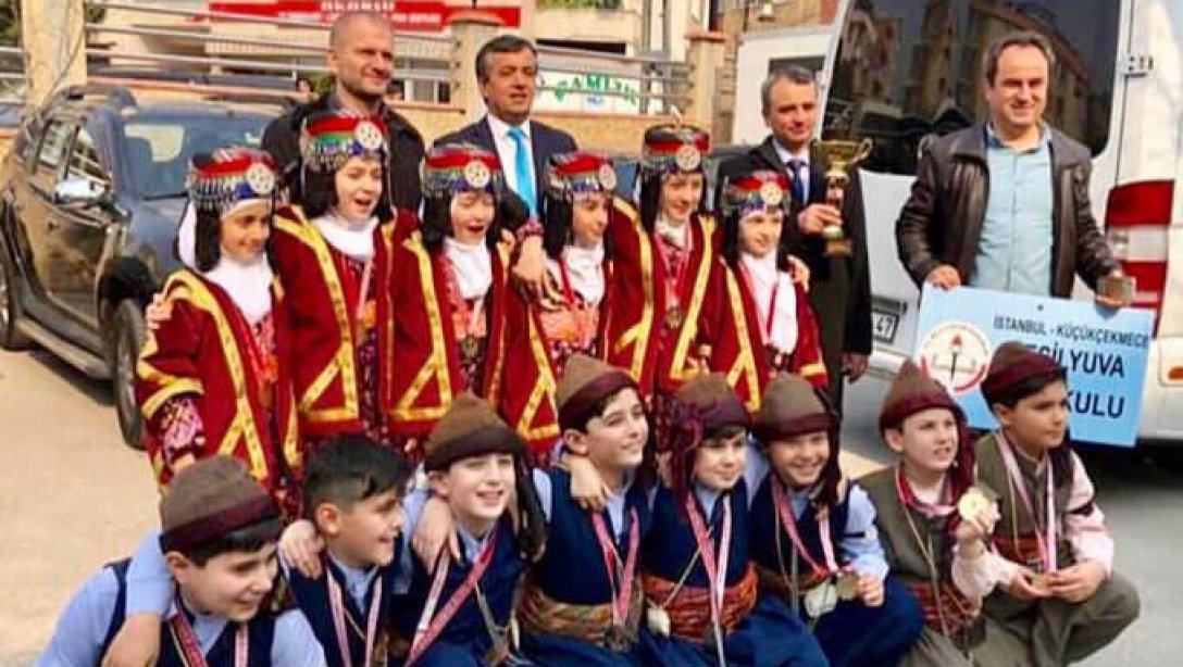 Yeşilyuva İlkokulu Halk Oyunlarında İstanbul Birincisi